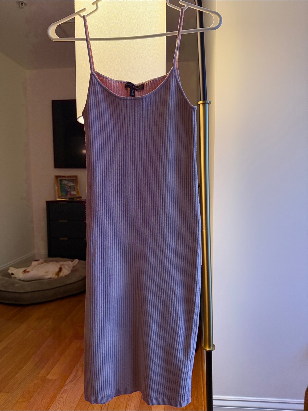 Banana Republic Ribbed Slip Midi Dress - Mauve Pink